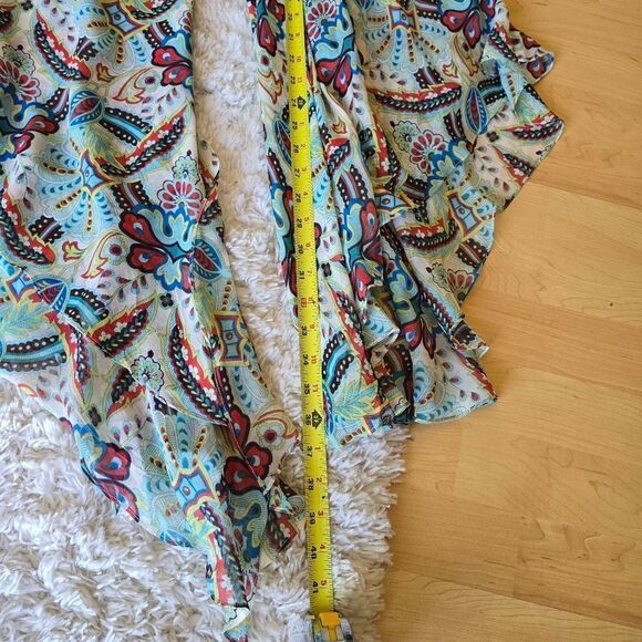 Moda International One Sleeve Top Tunnic 100% Silk Asymmetric Size Medium Y2k - Picture 6 of 8